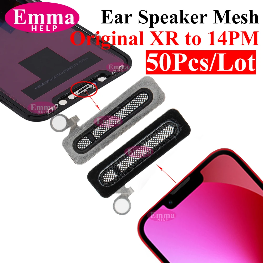 

50Pcs/Lot Original Earpiece Speaker Mesh Dust Anti for iPhone X XS Max XR 11 13 Pro 14 Plus 12 Mini Ear Pieces Dust-proof Grill