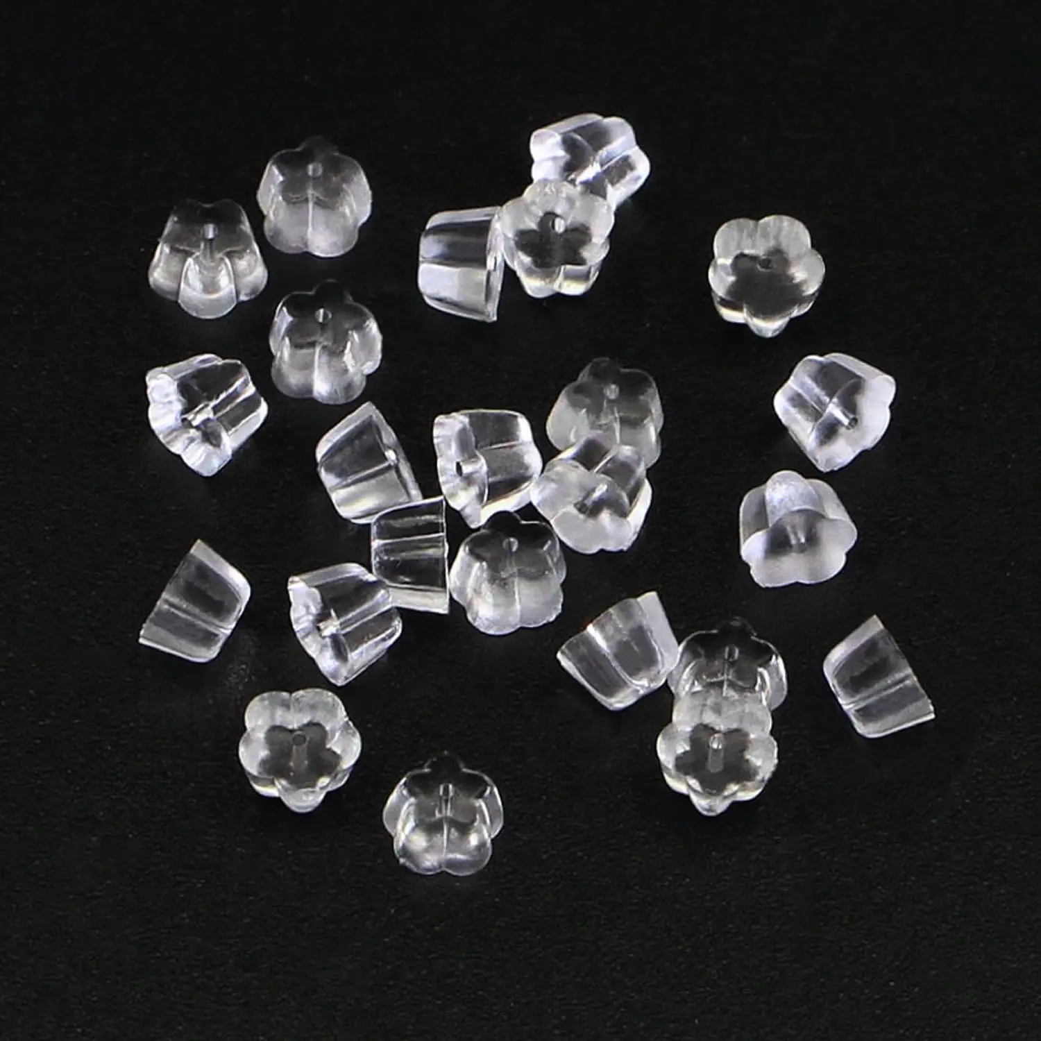 200/500 stücke weiches Silikon kautschuk 4/5mm Blumen ohrringe Rücken transparent für DIY Ohr Post Schmuck Zubehör Ergebnisse liefert – Detail 4