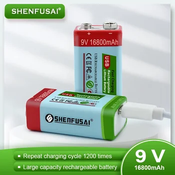 리튬 이온 충전식 마이크로 USB 배터리, 9 V 리튬 멀티미터 마이크 장난감 리모컨, 특별 할인, 9 V 16800mAh