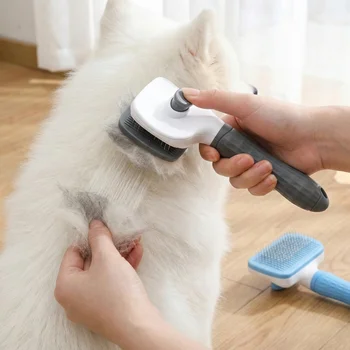 Self-Cleaning Slicker Pet Brush 4