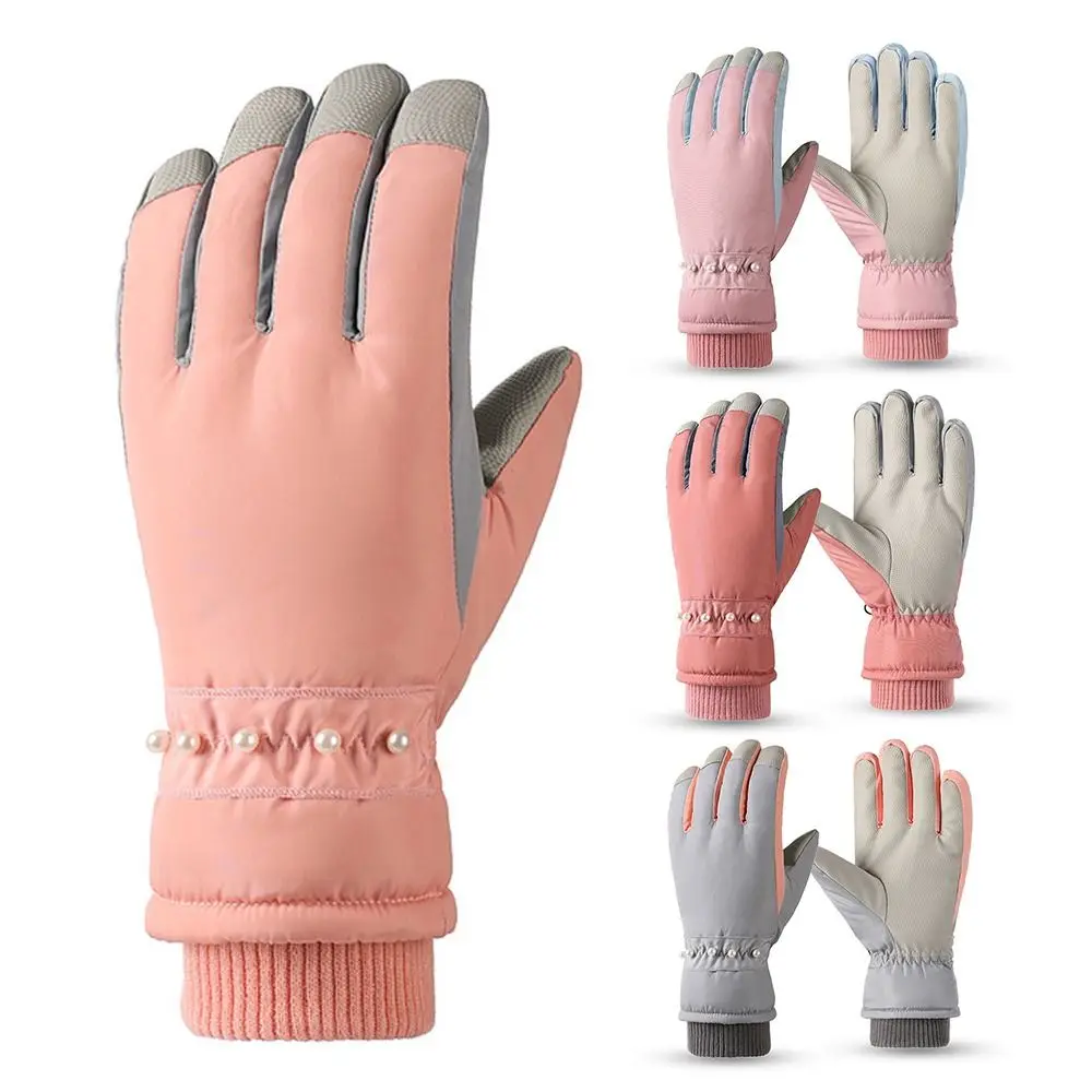 

Women Winter Snowboard Ski Gloves Plush Thickened Touch Screen Waterproof Motorcycle Cycling Thermal Warm Snow Gloves