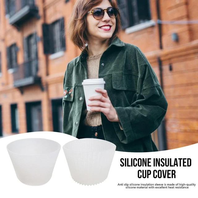 Silicone Cup Sleeve Reusable Coffee Sleeve For Hot Drink Heat-Resistant Mug  Protector For Iced Hot Drink Silicone Sleeves - AliExpress