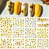 12patterns Sunflower Nail Water Decals Yellow Flowers Sliders for Nails Transfer Sticker Floral Butterfly Bee Manicure Wraps 6
