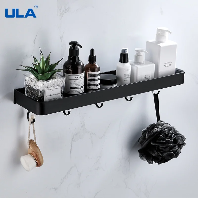 Bathroom Shelf 30/40/50/60 cm Kitchen Wall Shelf Shower Holder Storage Rack Towel Bar Robe Hooks Bathroom Accessories storage rack shower shelf bathroom accessories