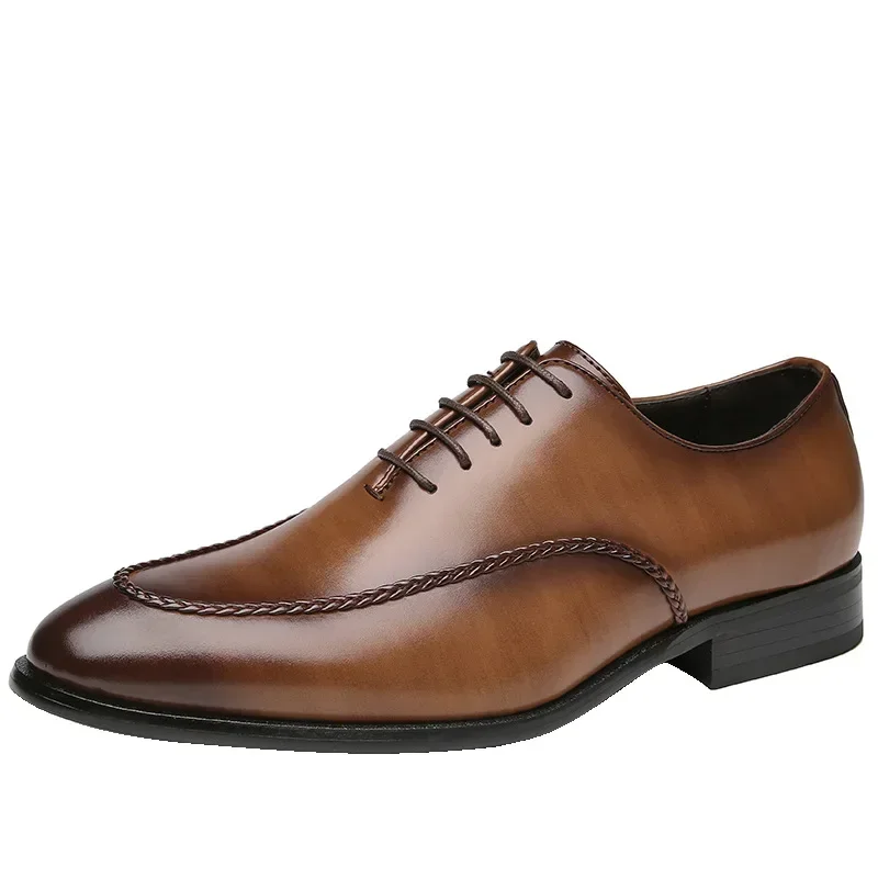 Men Leather Business Dress Shoes British Style Oxford Derby