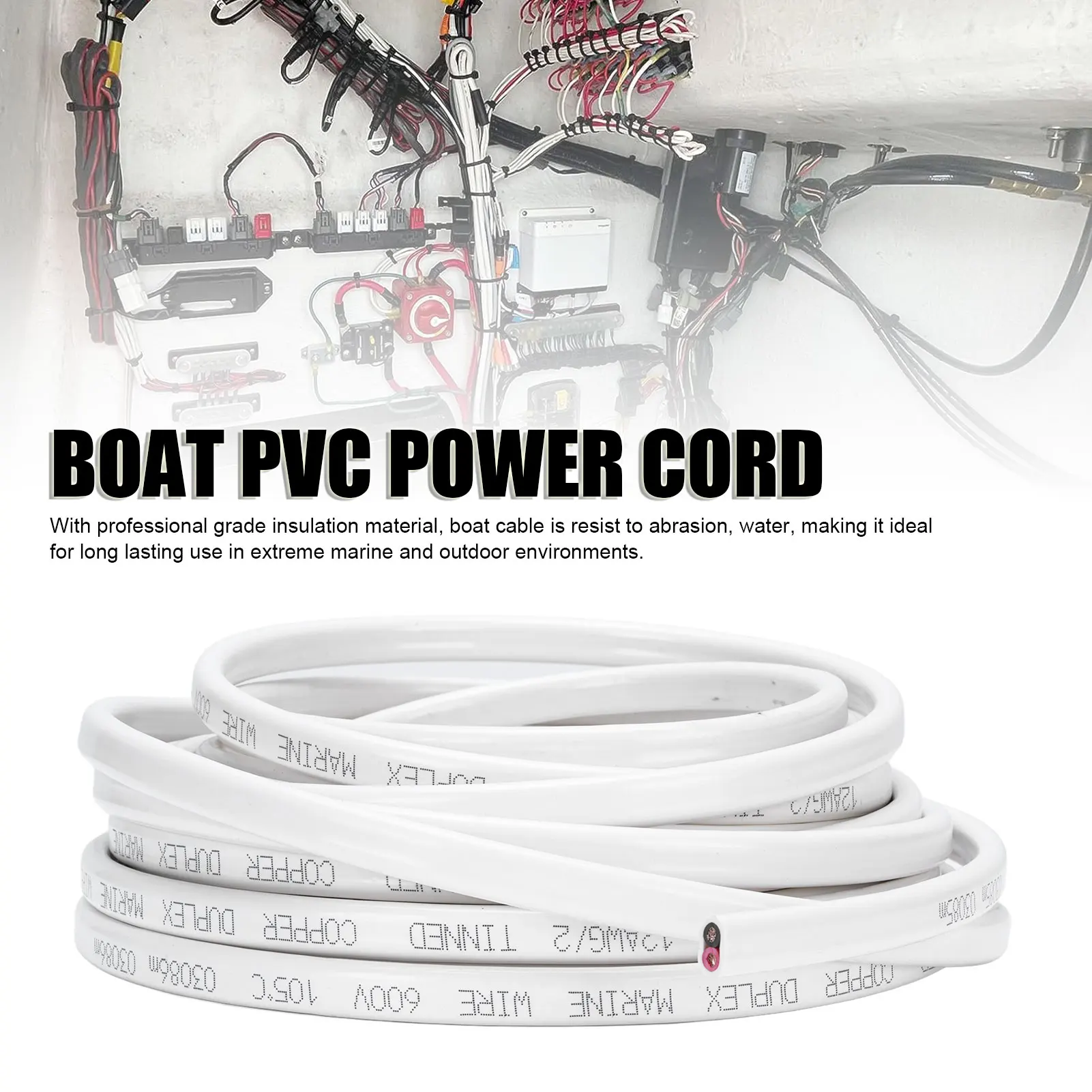 12 Gauge Marine Wire Waterproofing Excellent Conductivity Stable Connection Anti Aging 12 AWG Boat Electrical Cable for Yachts