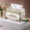 1Pcs gold storage tissue box Nordic style light luxury gilded decorative storage box suitable for living room/bathroom cabinets 1