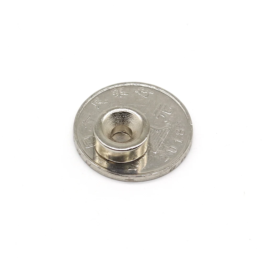 12x5-4mm N35 Superstarker runder Neodym-Magnet mit Löchern, leistungsstarke Kühlschrankmagnete, NdFeB Permanentmagnet – Detail 7