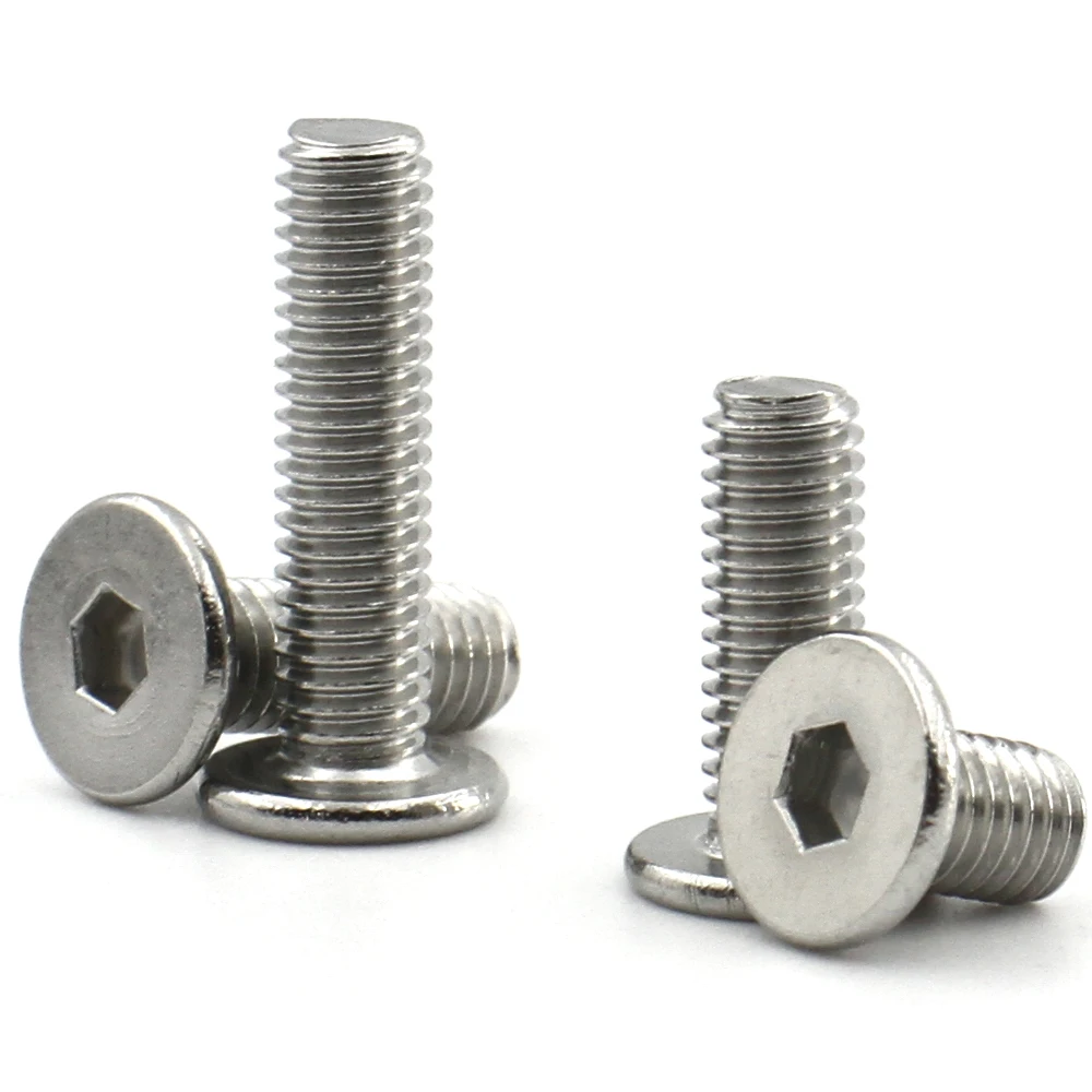 Hexagon socket head bolt hex socket screw hexagon socket screw flat wafer head screw hexagon socket head screw stainless steel screw 5/10/50pcs M1.6 M2 M2.5 M3 M4 M5 M6 M8 CM 304 A2 Stainless Steel Hex Hexagon Socket Ultra Thin Flat Wafer Head Allen Bolt Screw