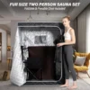 Full Size Far Infrared Sauna 2 Person Home SPA with Time & Temperature Remote Home Sauna for Relaxation Greyborder 3