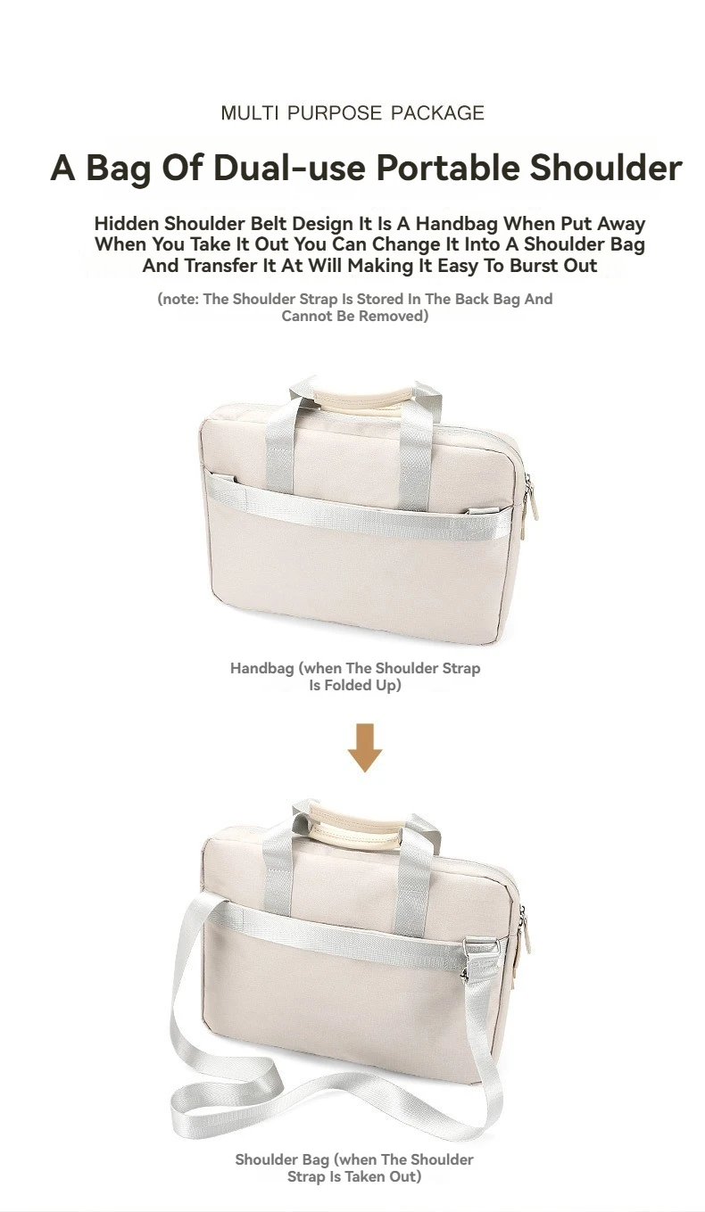 Laptop-Hülle für MacBook Air Pro 16, Xiaomi Lenovo Dell HP 13,3 14 15,6 Zoll Notebook-Hülle, Schultertasche, Aktentaschen – Detail 8