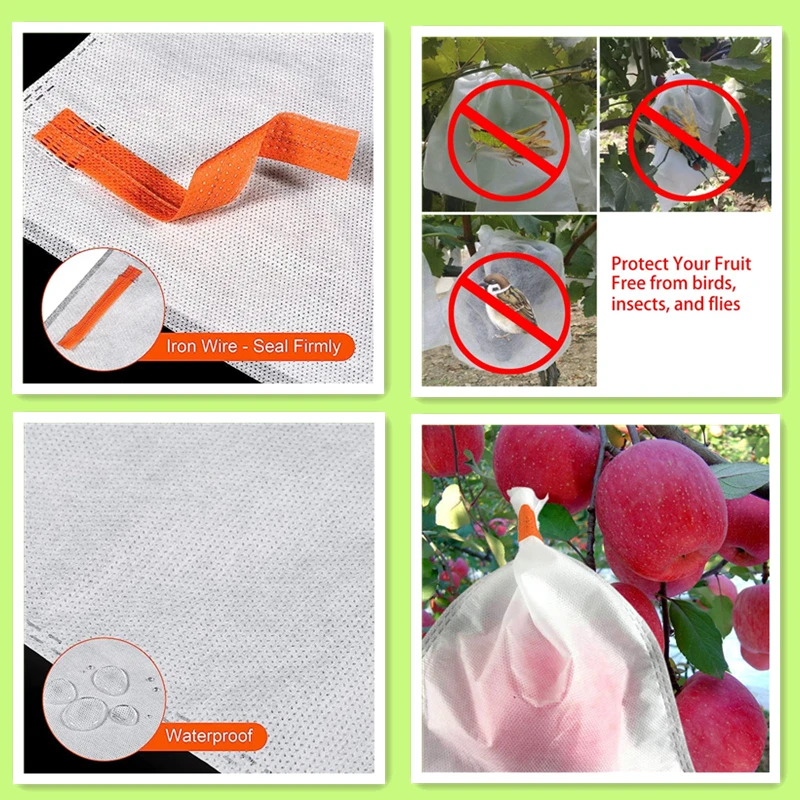 100/50Pcs Garden Fruit Protection Bags Non-woven Fabric Grape Protection Bags Anti-bird Insect Barrier Pouch for Apple Vegetable 5