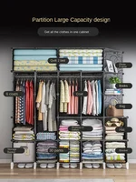 Armoire à vêtements pliable en plastique anti-poussière, meubles de chambre à coucher, meubles de maison, armoires à vêtements simples, commodes, cube, Psychde rangement, Cisco pour bébé 6