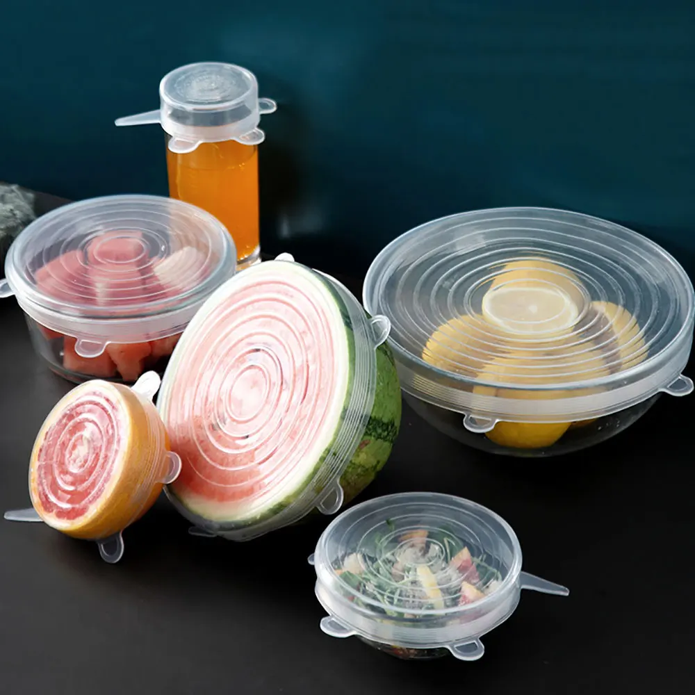 Silicone World Reusable Silicone Preservation Cover 6-piece Set Stretch Fresh-keeping Lids Sealed Cover Bowl Kitchen Tools food cover fresh keeping cover preservation cover bowl cover