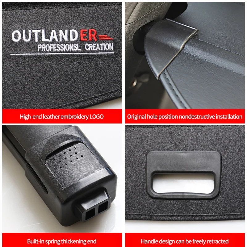 Porte-bagages arrière rétractable pour Mitsubishi Outlander, étagère à  colis arrière, matériau de couverture de coffre, rideau arrière,  entretoise, 2007-2019 - AliExpress