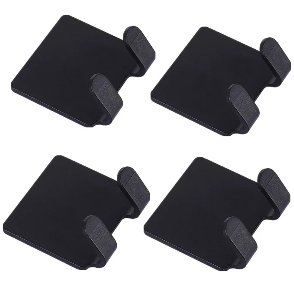 Adhesive Wall-Mounted Razor Holder - Shower Bathroom Shaving Hook in Black Plastic (2/4 Pack)