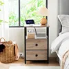 Night Stand Set 2, Nightstand with Charging Station, End Tables Living Room with USB Ports and Outlets 2
