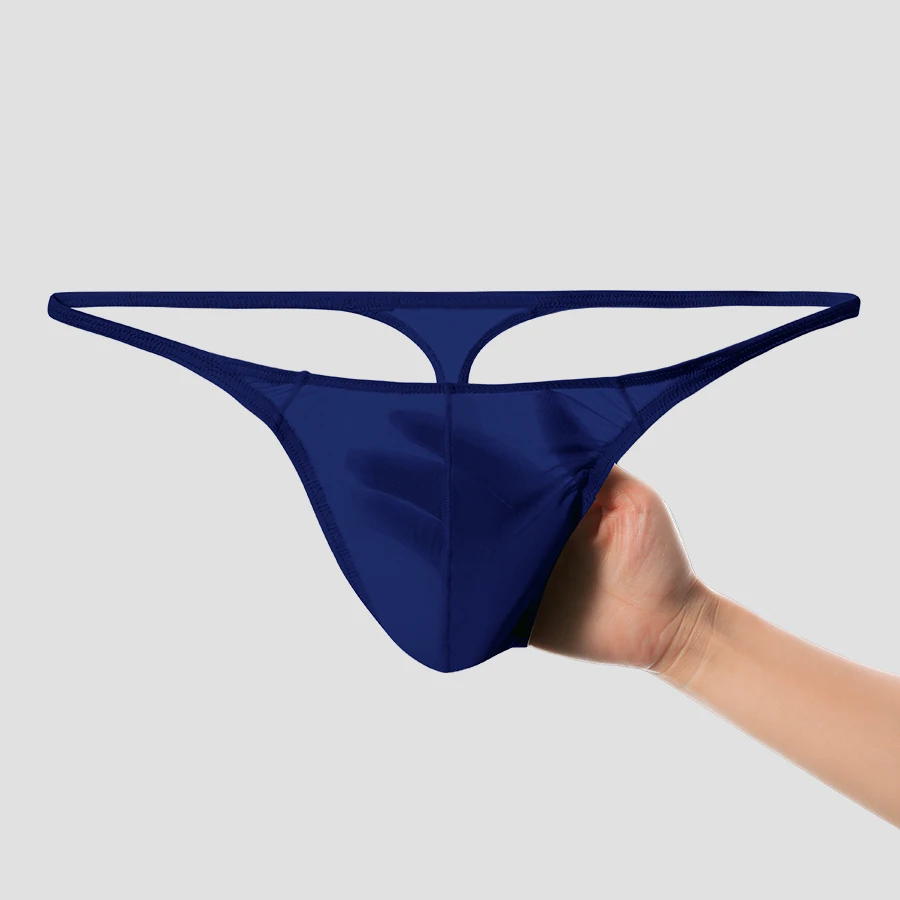 Men's low-waisted solid color U-shaped stretchy tight sexy T-shaped underwear exposing the buttocks thong breathable pants