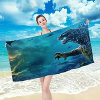 Cool G-GodzillaS Towel towel pattern beach towel, quick drying and absorbent, The fabric is made of cotton and does not fade 2