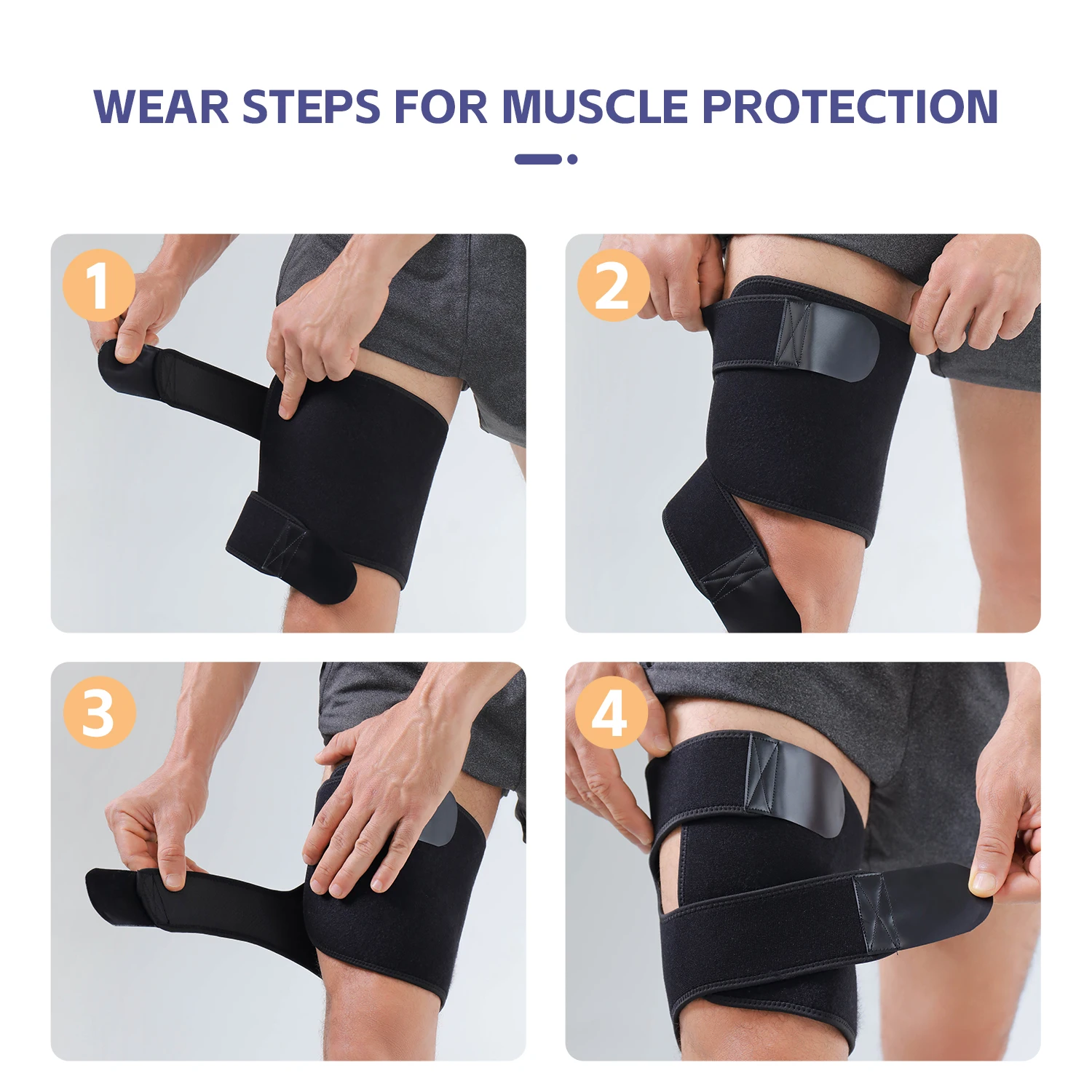 1PC Large Thigh Support Bracket, Adjustable Straps Thigh Cover For Groin And Limb Support, Adhesive Large Secure Stable