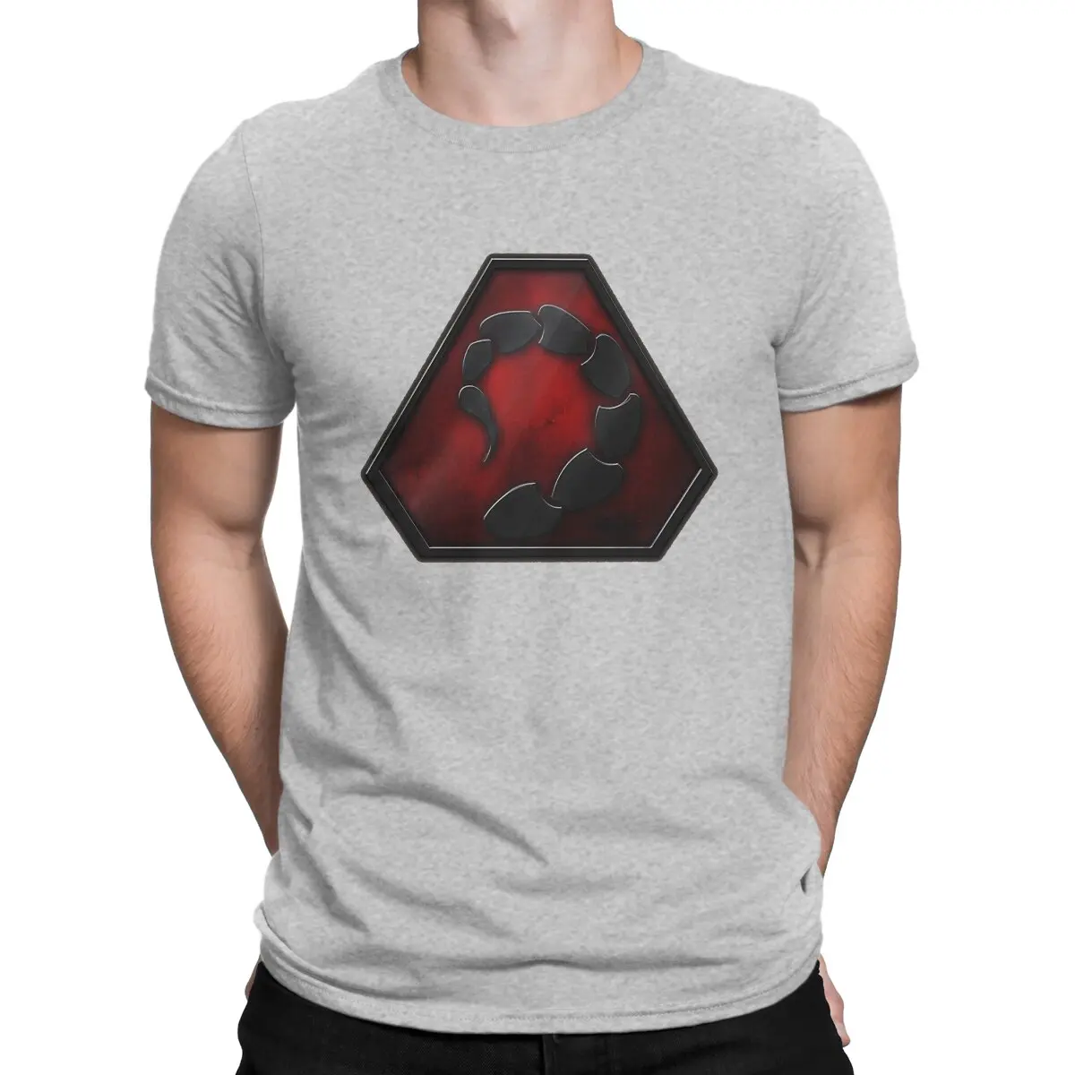 thumbnail image 1 of Camisetas para hombre NOD, novedad, algodón puro, camiseta de manga corta, alerta roja, cuello redondo, estampado, 1 of 7