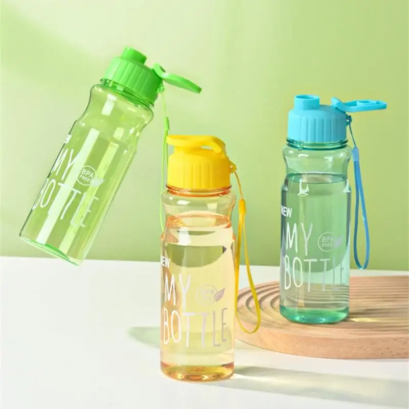 Sports water bottle Transparent Water bottle Portable Sport cup For drinking Kitchen tools 550ML Water bottle For school Gym travel Girl boy