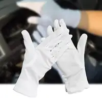 1 Pair White Cotton Gloves Men Formal Tuxedo Gloves For Police Church Guard Parade Gloves Slim Comfortable Work Gardening Gloves 1