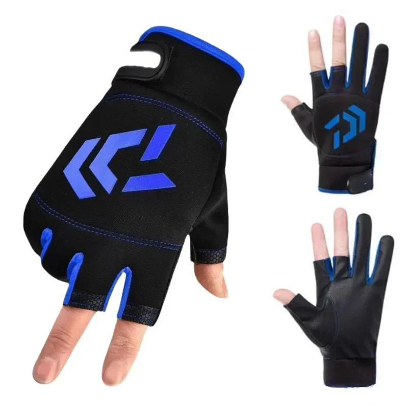 Fishing Takeout Express Three Fingers Bare Fingers Men's and Women's Gloves Ice Silk Touch Screen Sports Cycling Gloves fingerless gloves fishing gloves cycling gloves