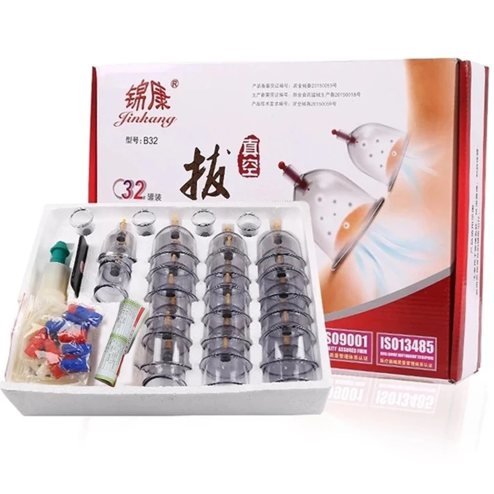 32 PCS Vacuum Cupping Massage Device Acupuncture Suction Cup Set Chinese Medicine Physiotherapy Anti Cellulite For Body Massager
