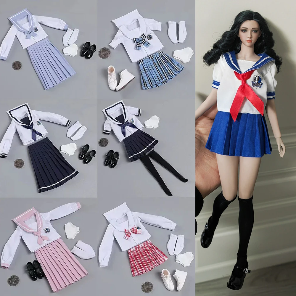 

CDtoys CD031 Female Soldier Sailor Suit Student School Uniform J-K Skirt Suitable For 1/6 Action Figure Body Dolls