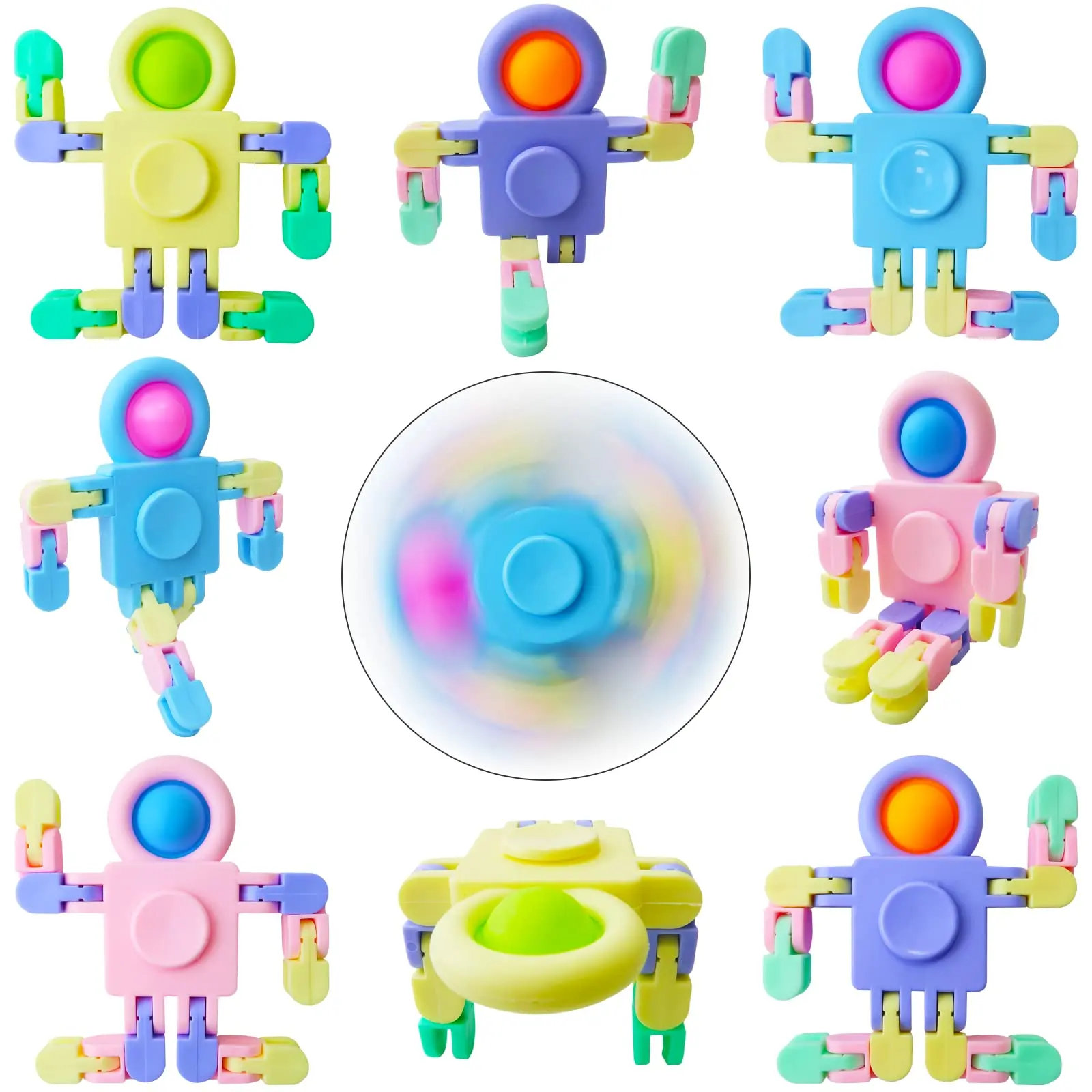 Fingertip Spin Top Toy, Sensory Fidgets Toys Transformable Fingertip Gyro  Toy Transformable Finger Spinners,Funny Transformable Fingertip Spinners  for