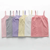 2024 Summer Girls String Strappy Tanks Top Baby Children Cotton Camisole Underwear Kids Sleeveless Vest Cotton Tanks Top 1