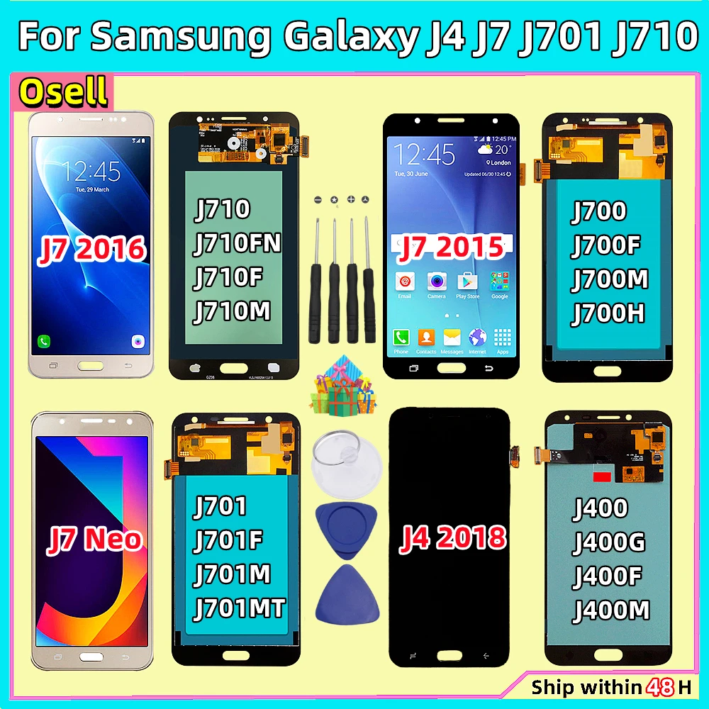 Tft Ips Tela de Toque Lcd para Samsung Galaxy j7 2023 2023 j7 Neo j4 2023 J710 J700 J701 J400 m f