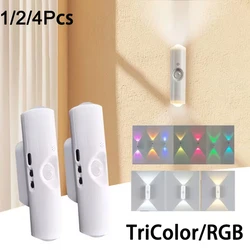 Rechargeable Smart LED Motion Sensor Night Light - Versatile Color Options for Ambient Bedroom and Wardrobe Lighting (4Pcs)