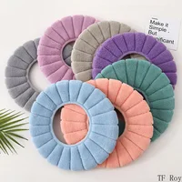 Washable Universal Pumpkin Pattern Toilet Seat Cover Warm Knitting O-shape Closestool Mat Children Potty Training Accessories 2