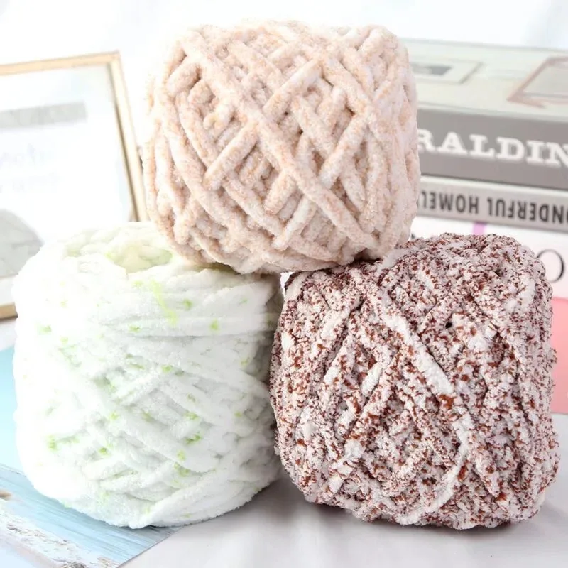 1Pc 100g Colorful Velvet yarn for hand knitting Crochet Chenille yarn Thick line Crocheting slipper bag amigurumi blanket thread 2