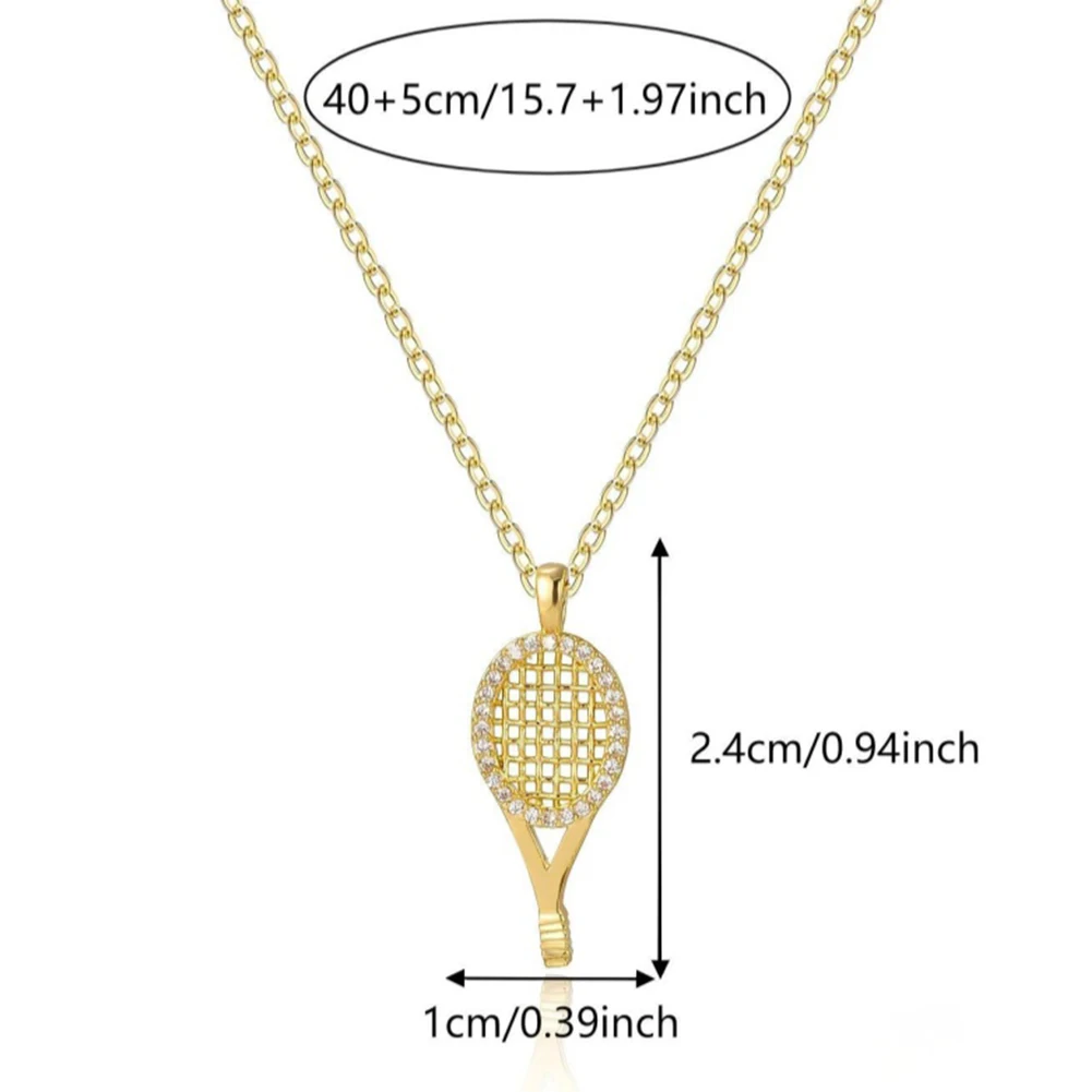Sports Pendant Necklace Trendy Tennis Racket Pendant Necklace Sports Series Charm Necklace Jewelry Gifts for Women