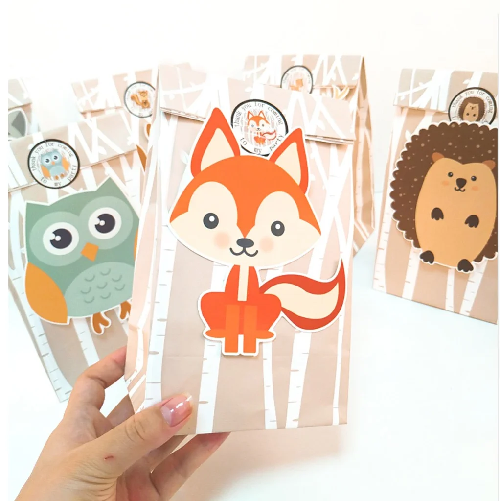 12PCS Jungle Theme Party Favor Bags – Safari Animal Paper Gift Bags for Kids Birthday, ... - SKU CFB01947 - UGI Packaging