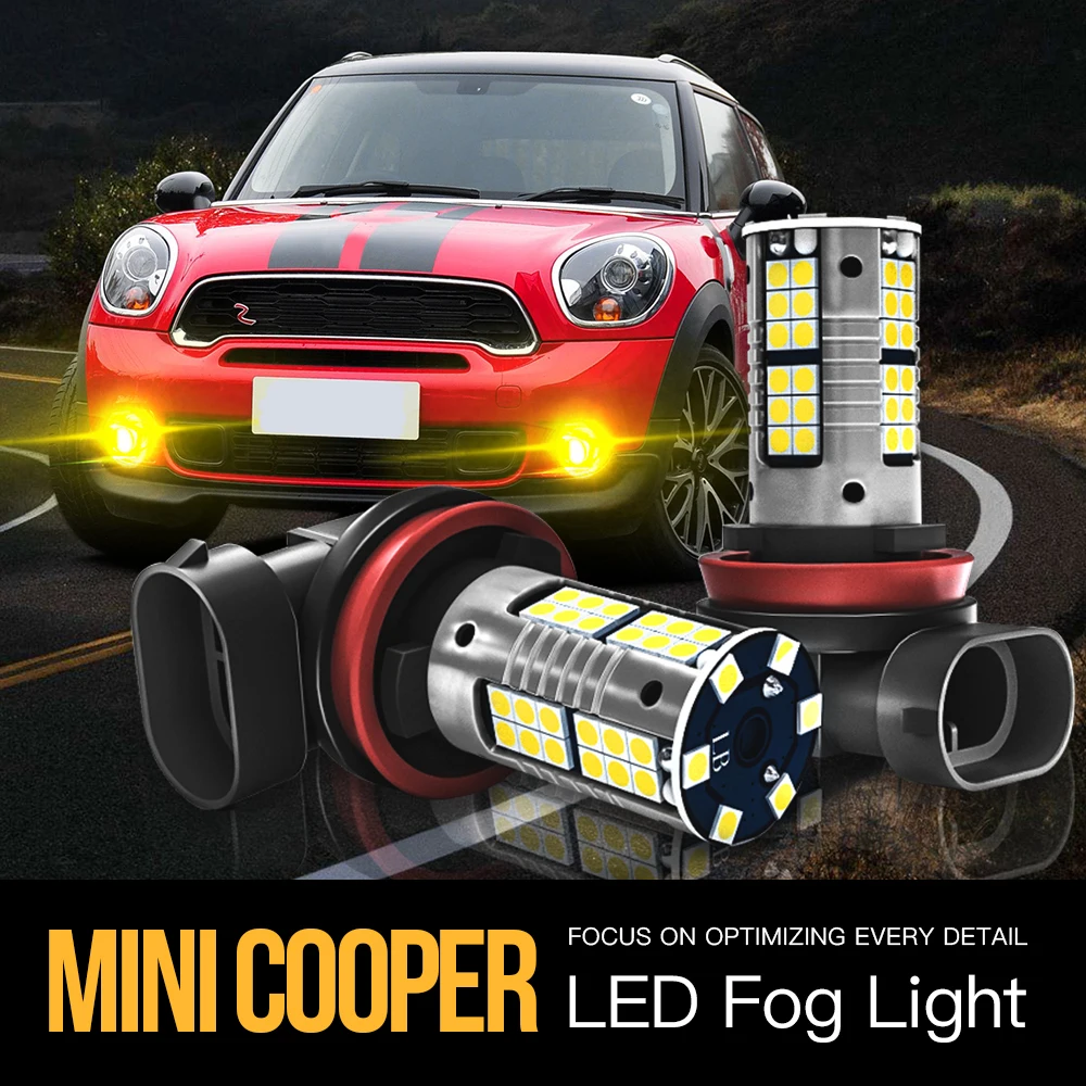 

2pcs H8 H11 H16 Canbus LED Fog Light For Mini Cooper R50 R53 F55 F56 R56 F54 R55 R52 R57 F57 R60 R58 Paceman R61 Roadster R59