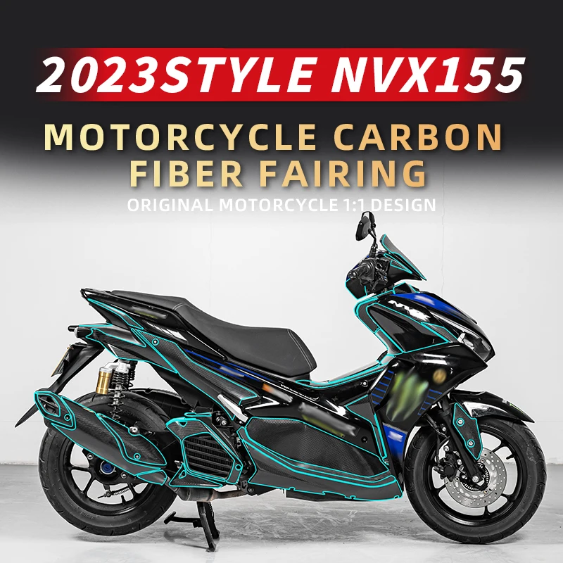 

Used For YAMAHA AEROX155 Motorcycle Accessories High Quality Back Glue 3D Printing Carbon Fiber Protective Stickers Kits Decals