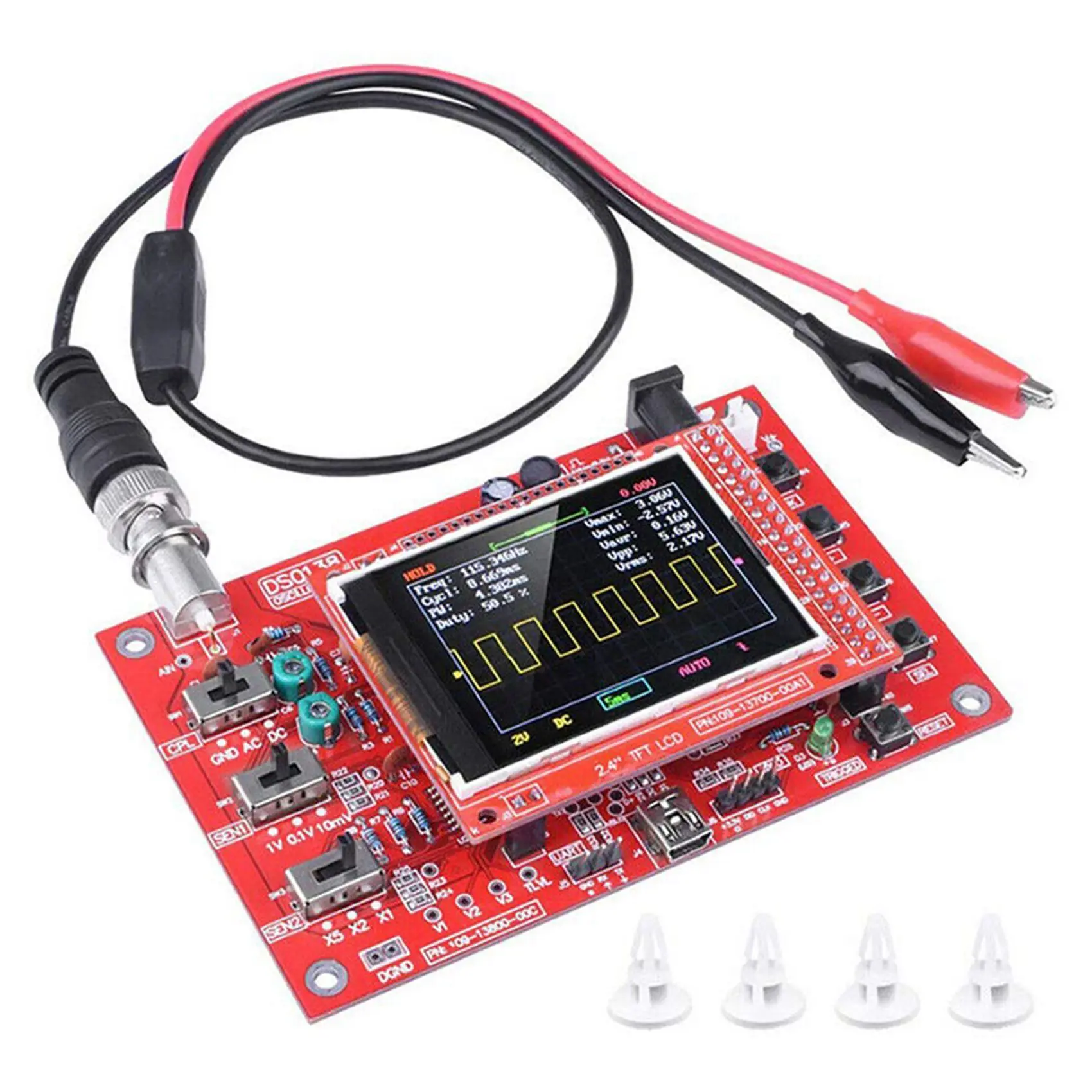 

DSO138 осциллограф цифровой TFT с зондом Аллигатор тестовый зажим для Arduino Обнаружение руки макетная плата в сборе