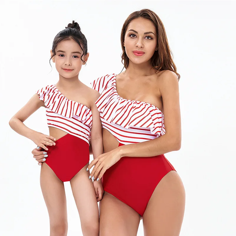 family clothes set Family Matching Swimsuit Lady Bikini Girls Swimsuit With Shorts Children Bathing Suit if you need two Swimwear, please order two cute matching outfits for couples