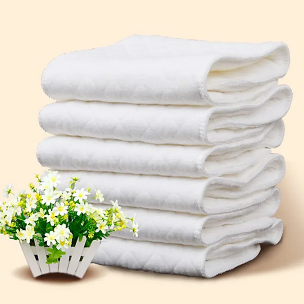 2-10Pcs Reusable Baby Diapers Cloth Diaper panties 3/6 Layer Insert 100% Cotton Washable Baby Care reusable Eco-friendly Diaper