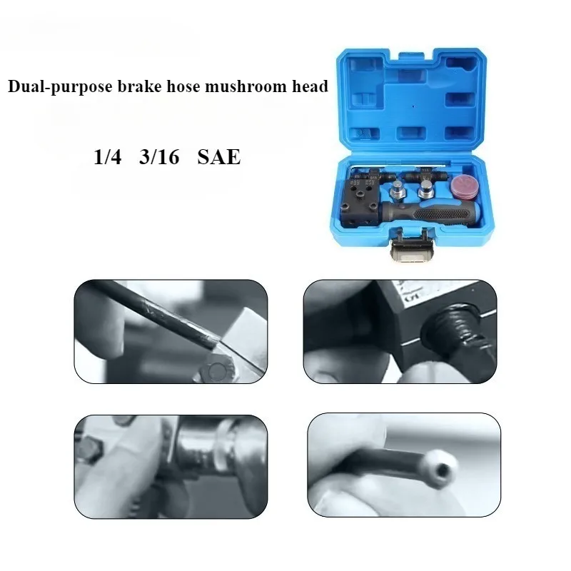 3/16" 1/4" Brake Line SAE Double Flaring Tool Kit for Motorcycle Automotive Truck Brake Line Flaring Metal Handheld Tools