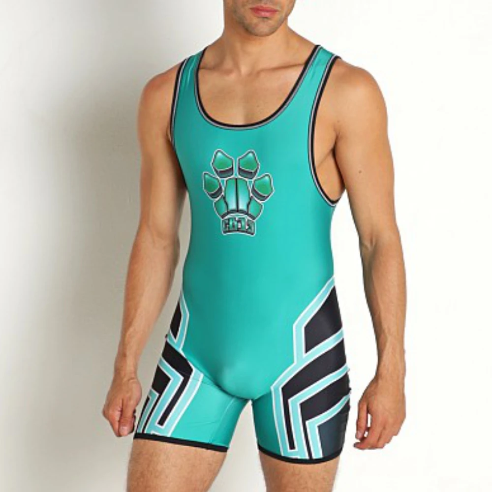 Men Team Summer Race Wrestling Singlets Suit Gym Training Tights Running Speedsuit Weightlifting One-piece Boxing Skinsuit
