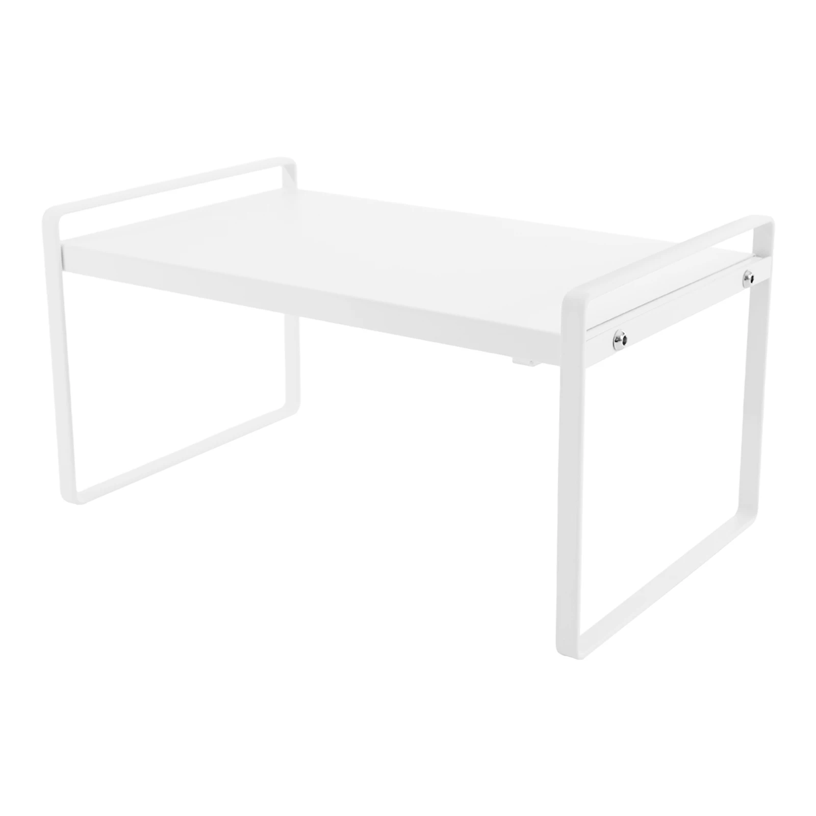 Extendable white cabinet shelf – 34–63cm