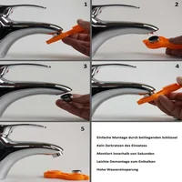 เครื่องเติมอากาศก๊อกน้ําประหยัดน้ําทองเหลืองพร้อมตัวกรองแบบถอดเปลี่ยนได้หัวฉีดผสมด้าย 24 มม. - การเปลี่ยน Bubbler ก๊อกน้ําในห้องน้ํา 6