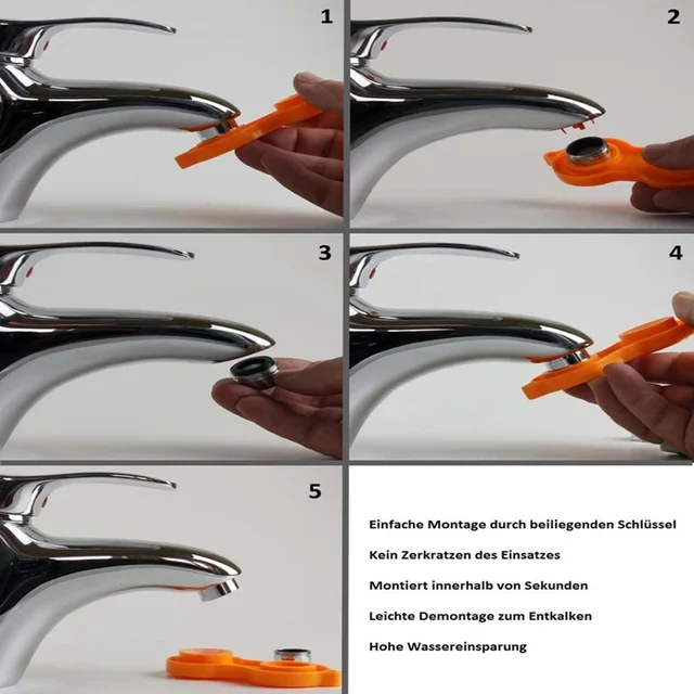 เครื่องเติมอากาศก๊อกน้ําประหยัดน้ําทองเหลืองพร้อมตัวกรองแบบถอดเปลี่ยนได้หัวฉีดผสมด้าย 24 มม. - การเปลี่ยน Bubbler ก๊อกน้ําในห้องน้ํา 6