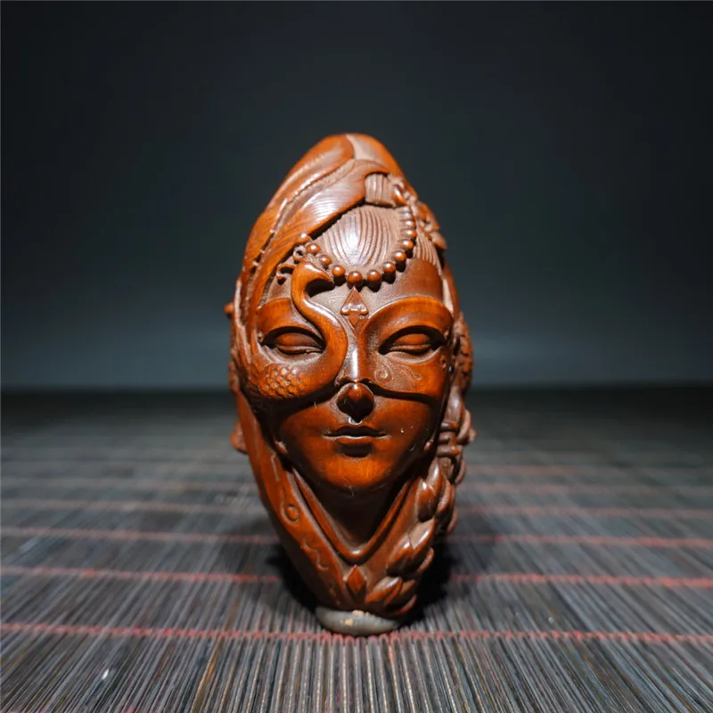 

Chinese boxwood finely carved Loulan beauty ornaments, home collectibles