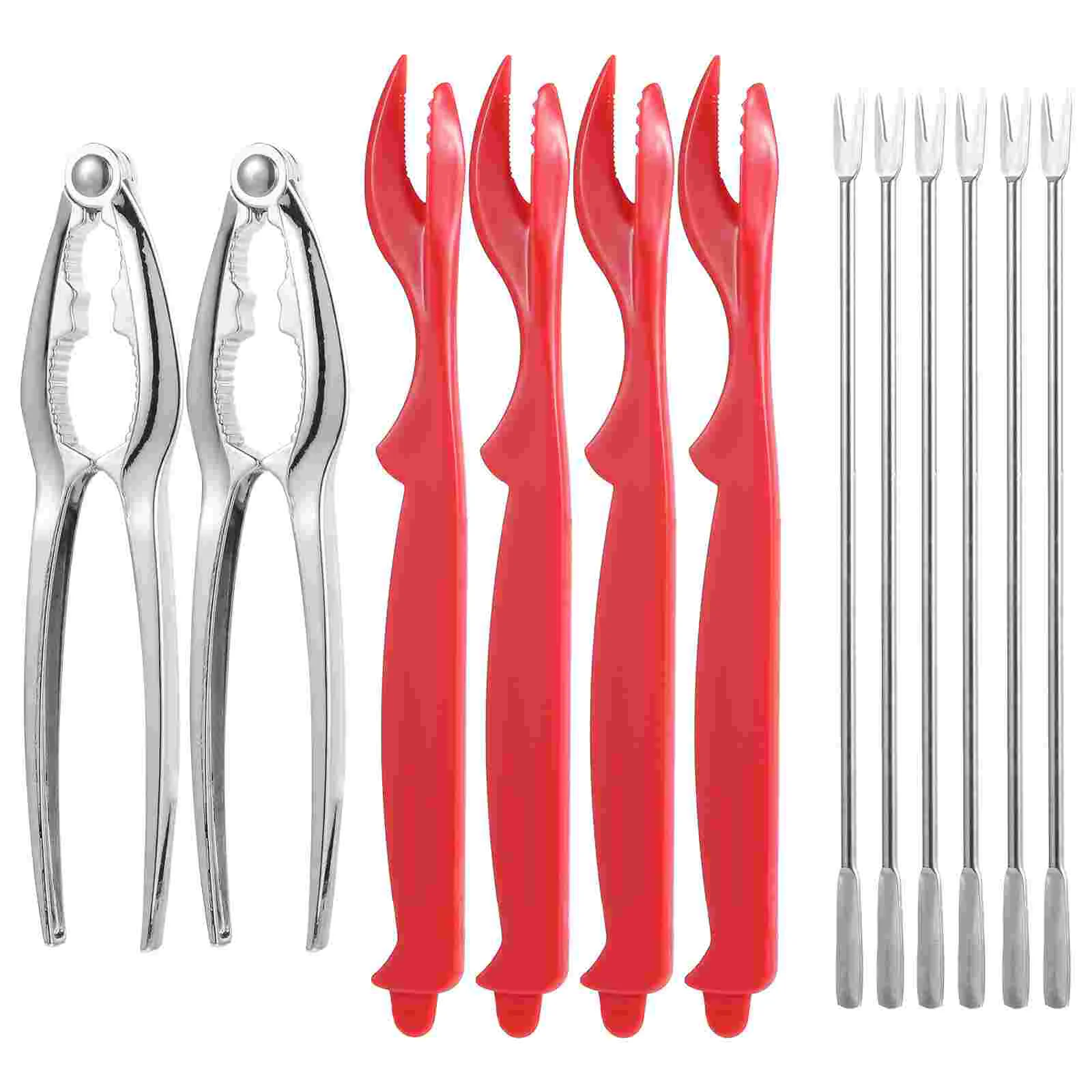 

12 Pcs Eating Crab Tool Set Sheller Leg Scissors Breaker Seafood Lobster Fork Stainless Steel